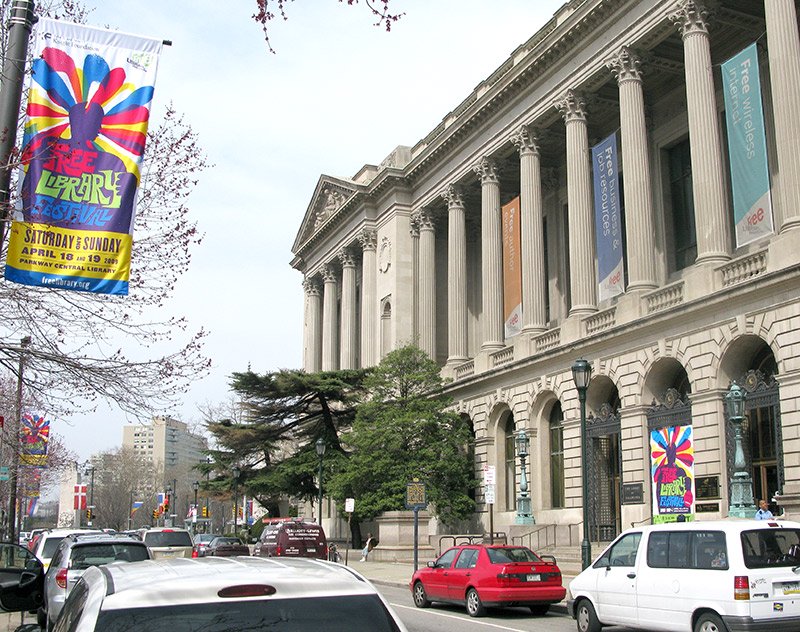 Free Library Festival Light Pole Banner