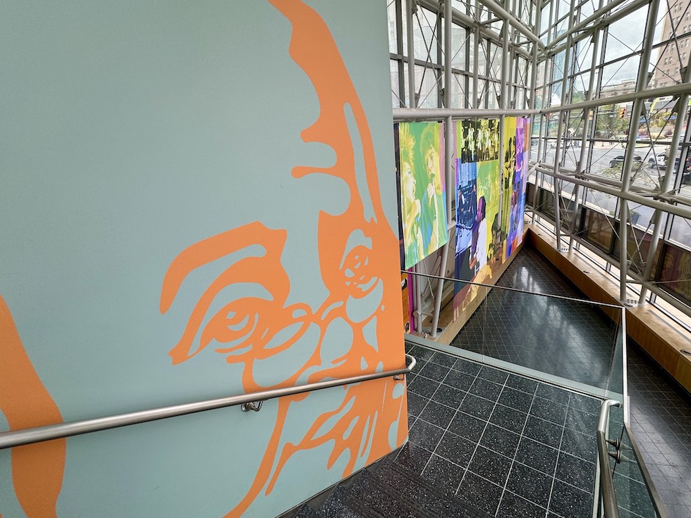 drexel university electrified exhibit - custom graphics - custom museum display graphics - color reflections - ben franklin wall wrap