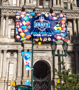 NFL Draft large outdoor banner printed on mesh material