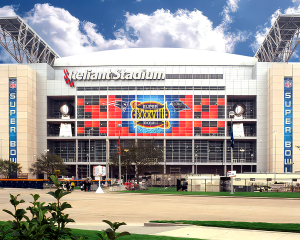 Window graphics and outdoor vinyl banners for Super Bowl in Phoenix.